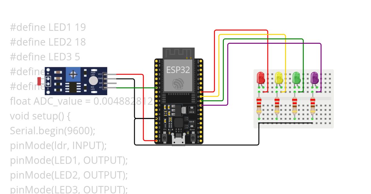 แบบทดสอบ 2 Control LED with LDR Copy - กรณ์ดนัย เลขที่3 simulation
