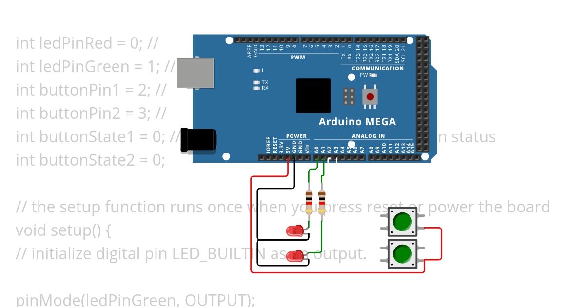 Mbahmadi 2 button 2 led simulation