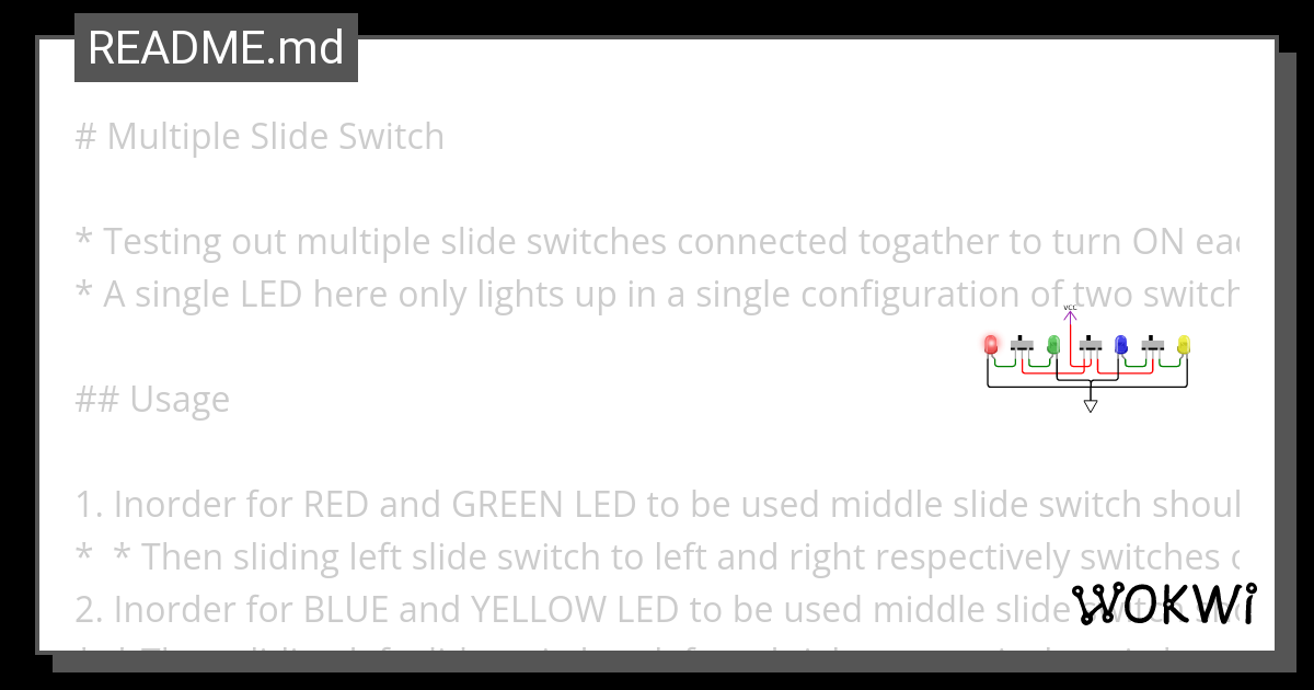 Multiple Slide Switch - Wokwi ESP32, STM32, Arduino Simulator