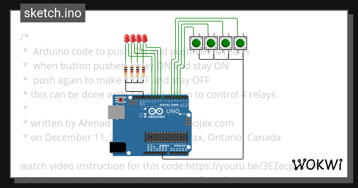 Mbahmadi, written by Ahmad Shamshiri 4 relay - Wokwi ESP32, STM32 ...