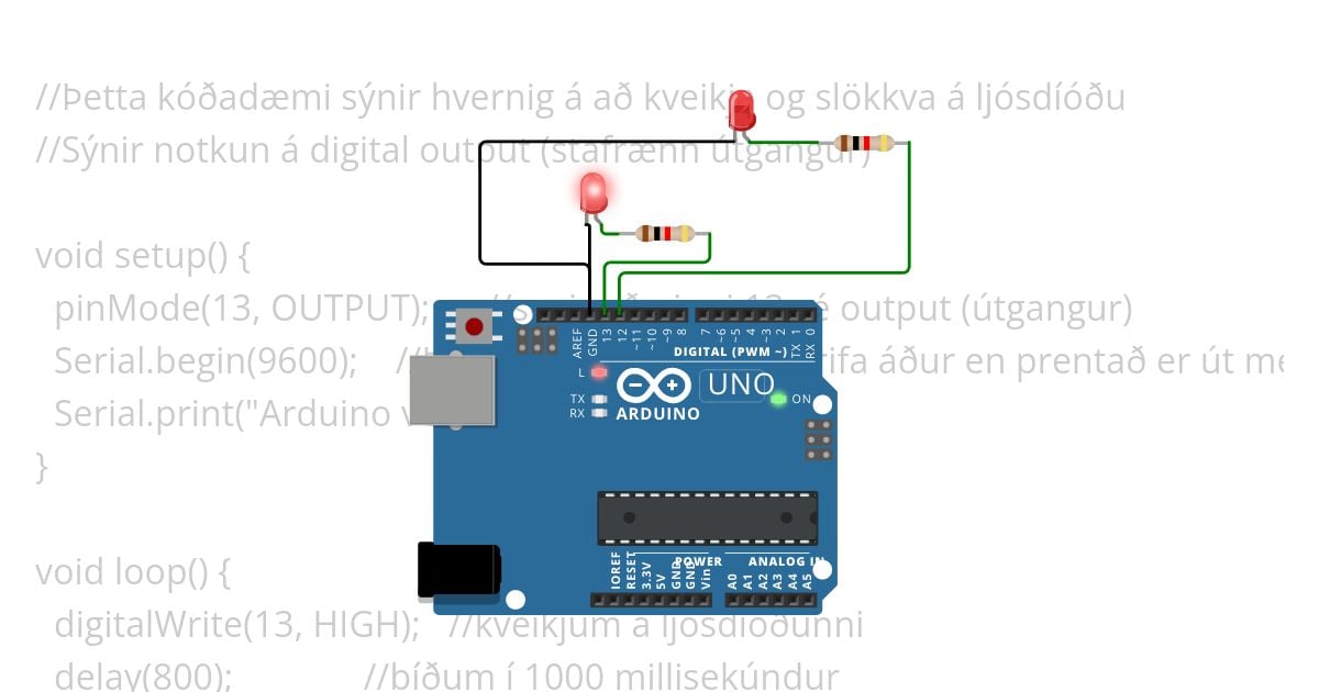 Arduino verkefni 02 simulation