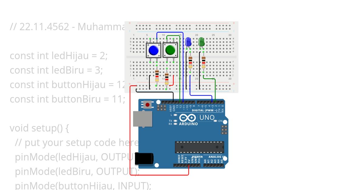 button hijau input digital simulation