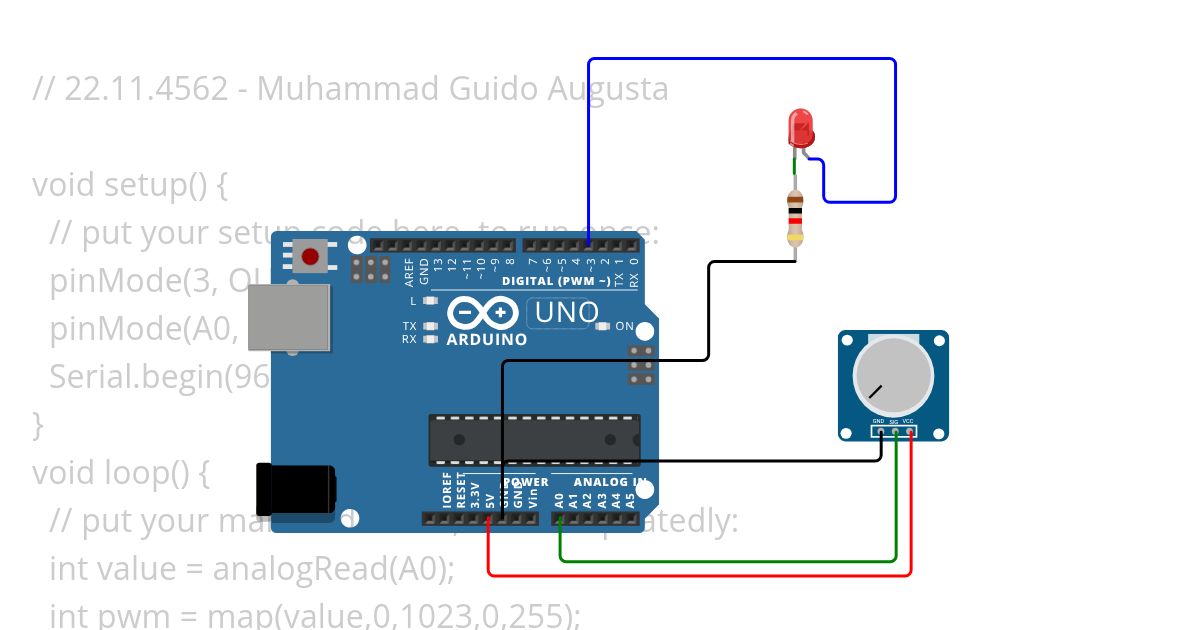 potentiometer input analog simulation