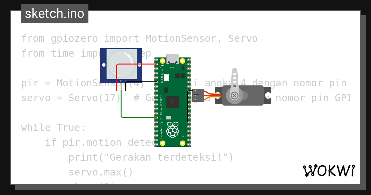 pintu otomatis - Wokwi ESP32, STM32, Arduino Simulator
