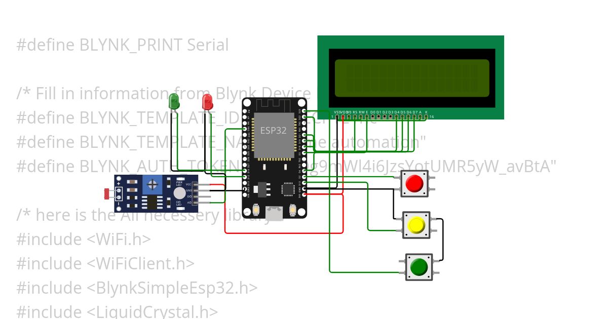 Smart lighting with esp32 simulation