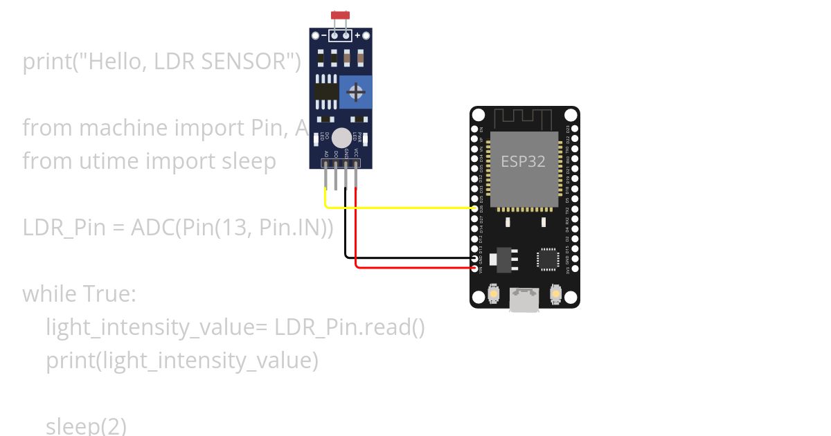 Photoresistor(LDR) simulation