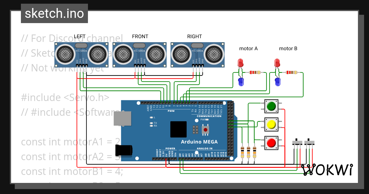 3 buttons calling functions - Wokwi ESP32, STM32, Arduino Simulator