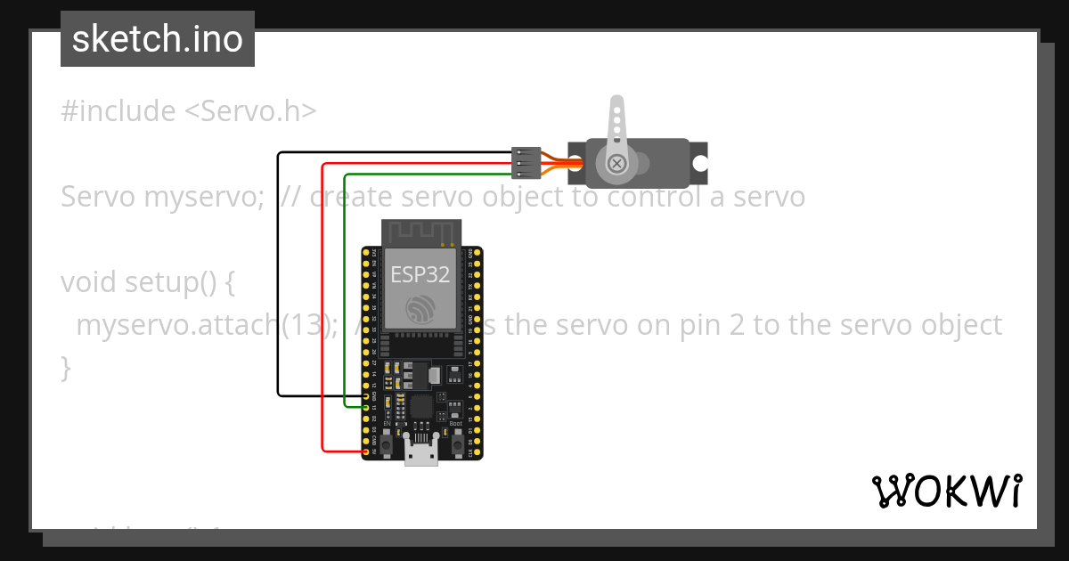 servo and esp32 Wokwi ESP32, STM32, Arduino Simulator