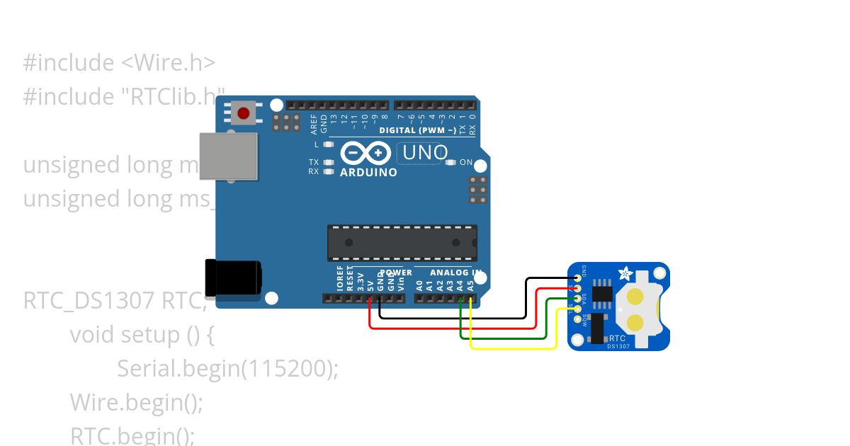 DS1307 + Arduino UNO simulation