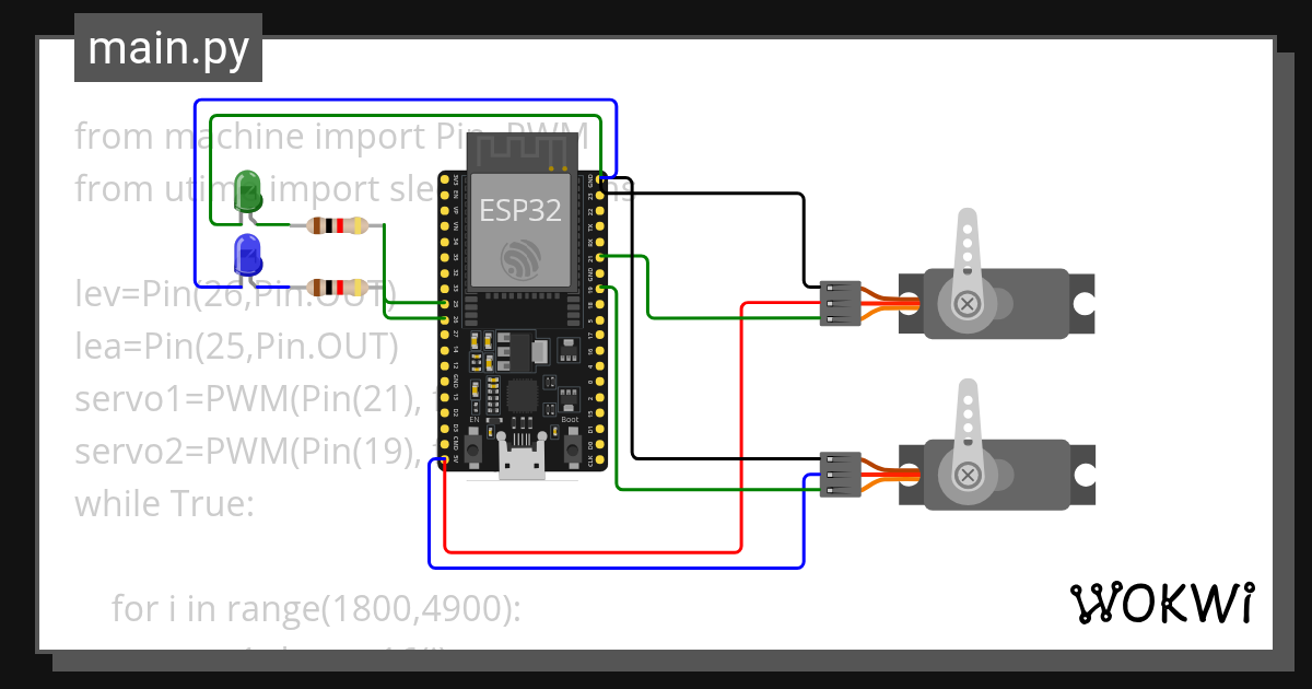 esp32micropython Servo de 0 a 180 Copy (2) Wokwi ESP32, STM32, Arduino Simulator