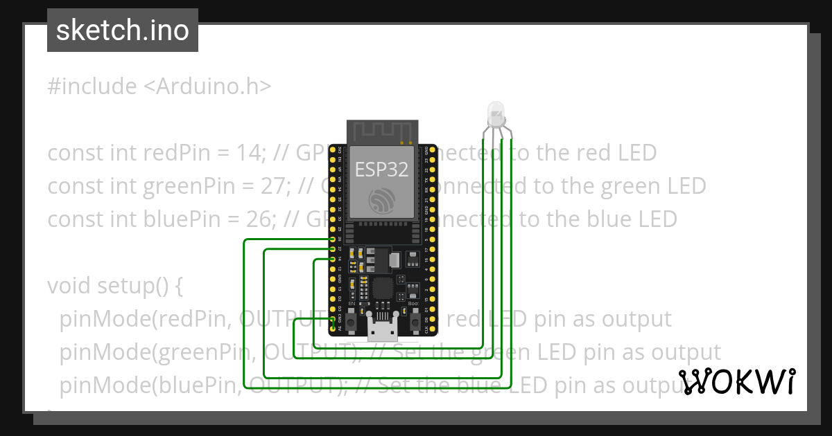 ESP 32 RGB - Wokwi ESP32, STM32, Arduino Simulator
