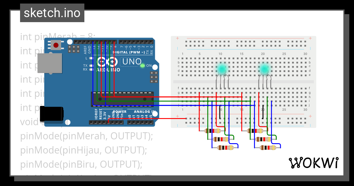 Project RGB led 2 - Wokwi ESP32, STM32, Arduino Simulator