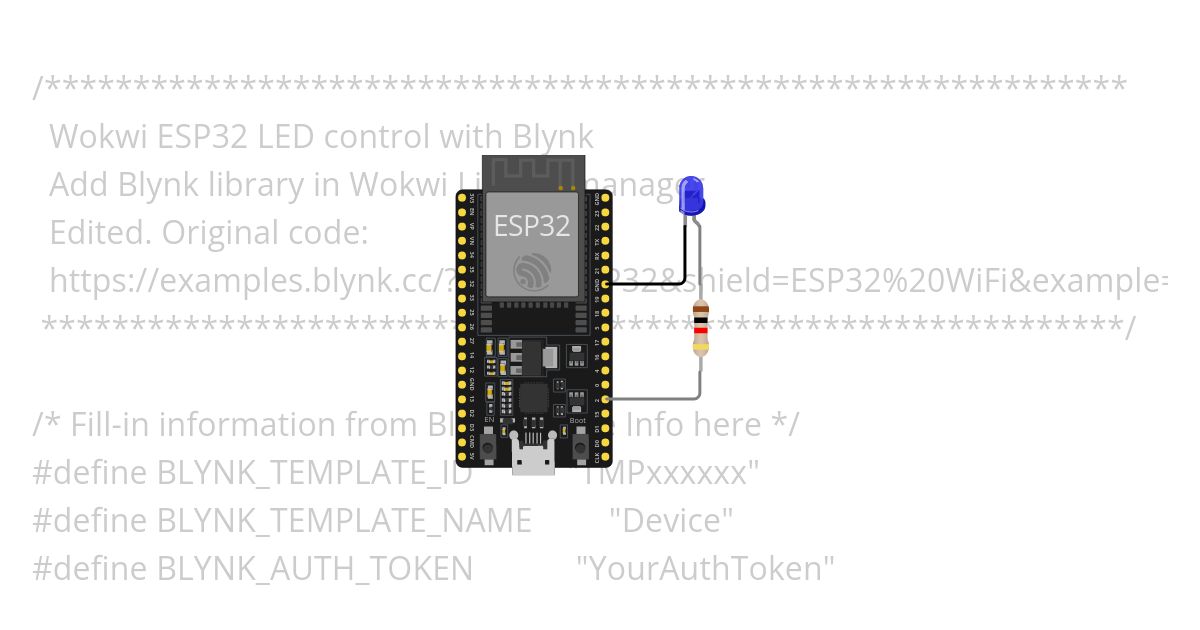 ESP32_Blynk_Blink simulation