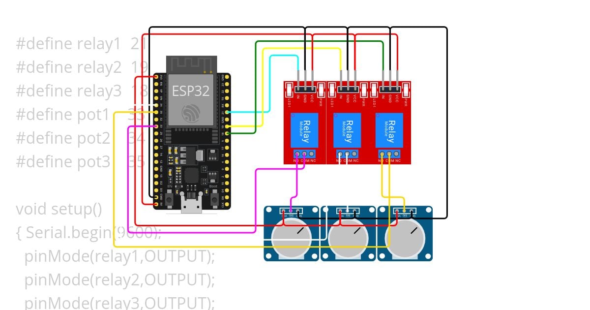 reading 3 analog on 1 port simulation