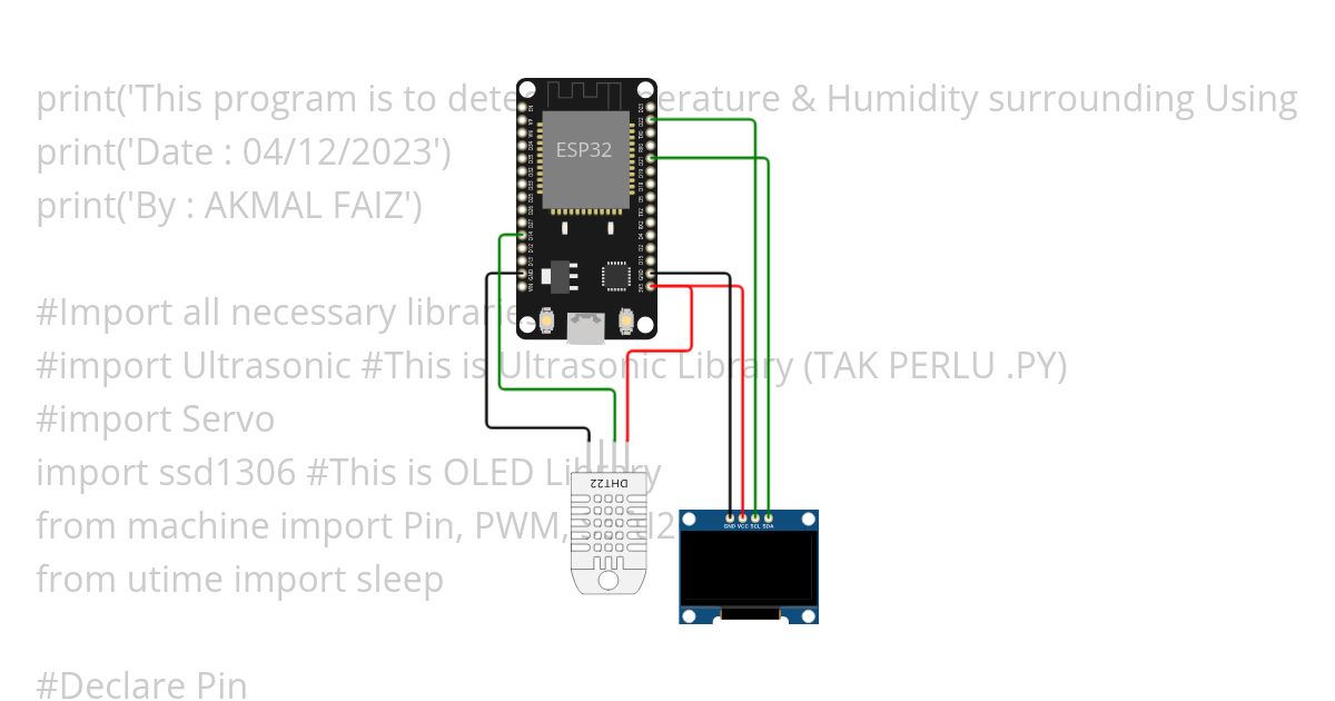 Practical Test 1 (DHT,OLED) simulation