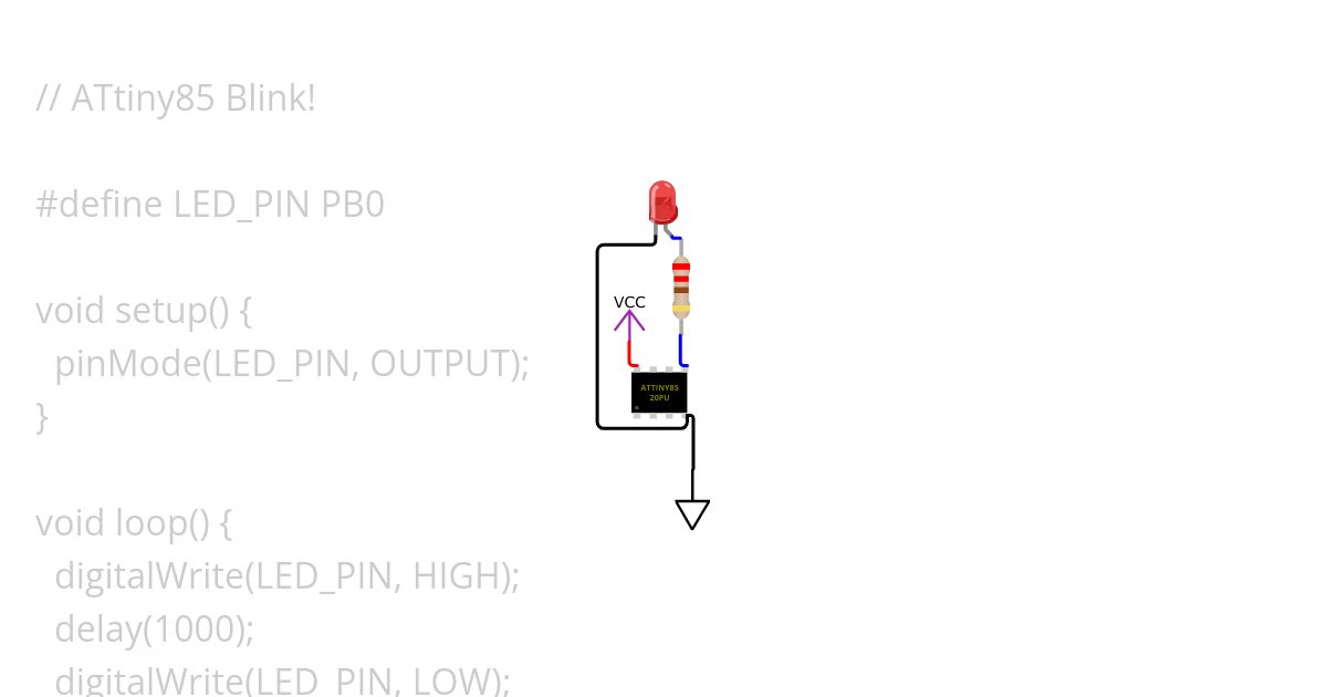 attiny85-blink simulation