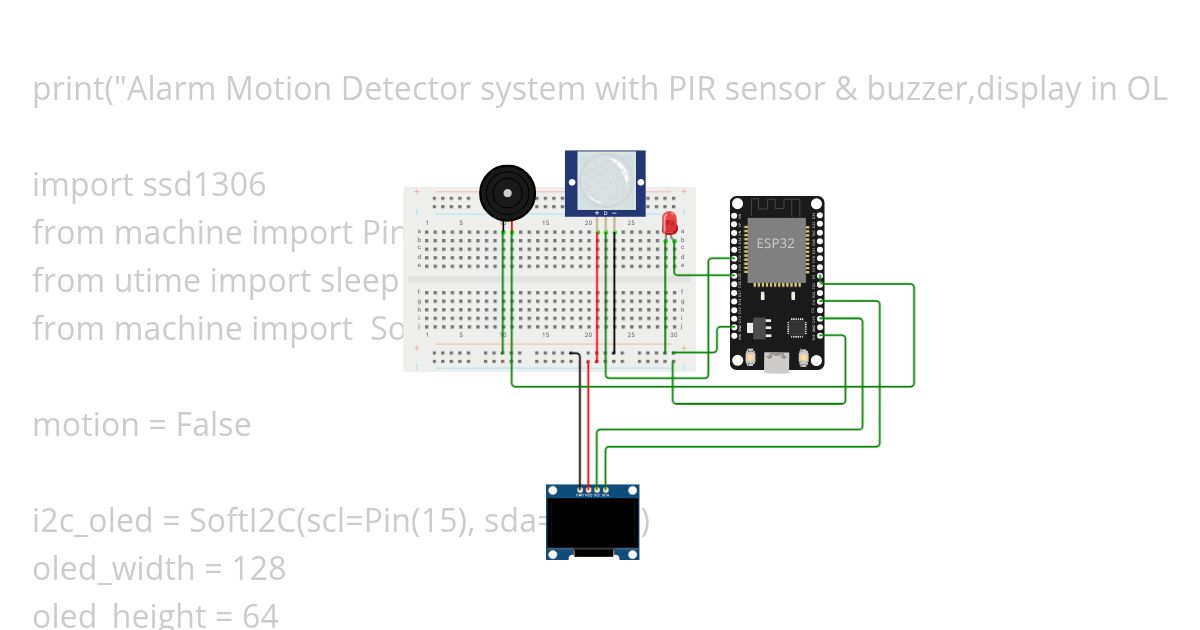 Alarm Motion Detector simulation