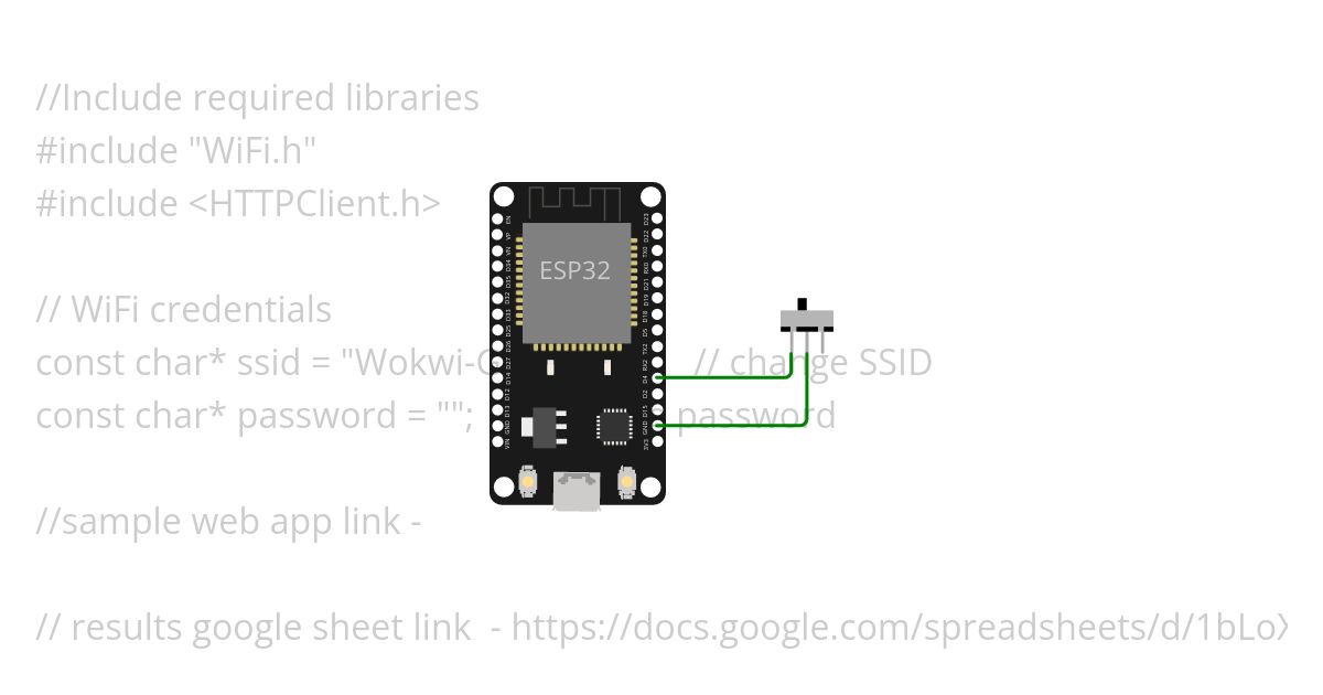 esp32 google sheets door demo WORKING!! simulation