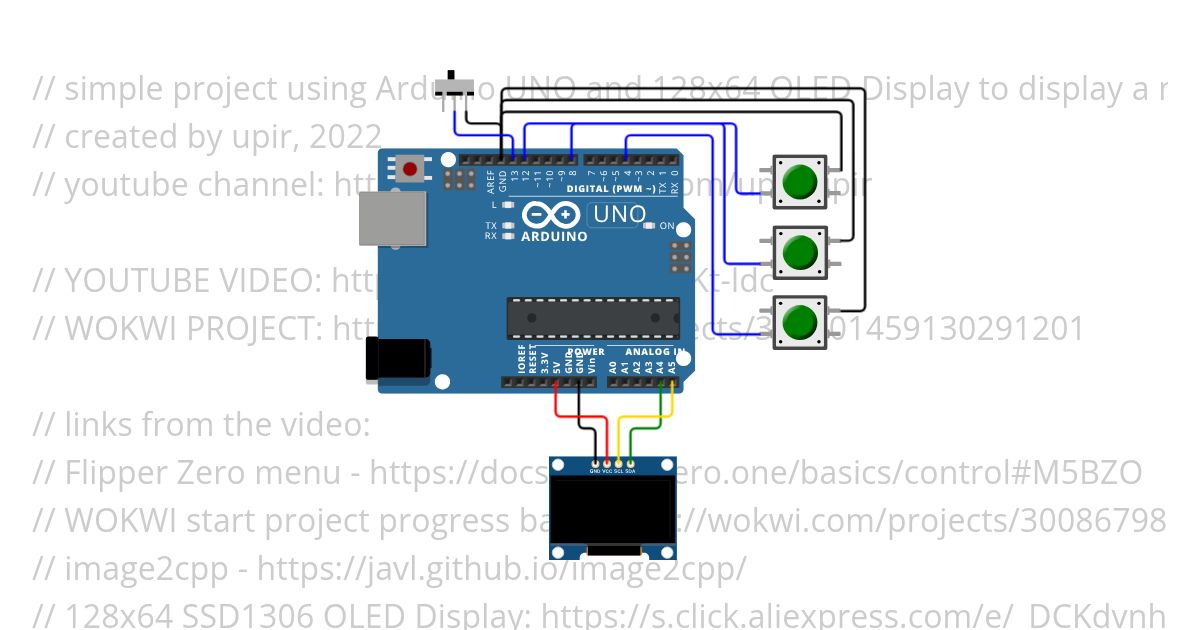 U8G2 menu simulation
