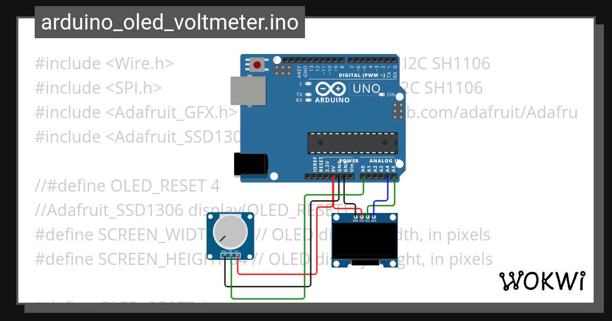 arduino_oled_voltmeter - Wokwi ESP32, STM32, Arduino Simulator