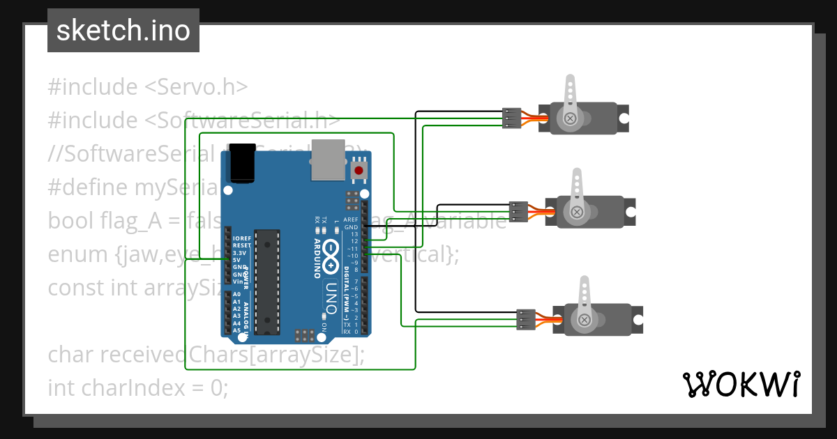 servos Wokwi ESP32, STM32, Arduino Simulator