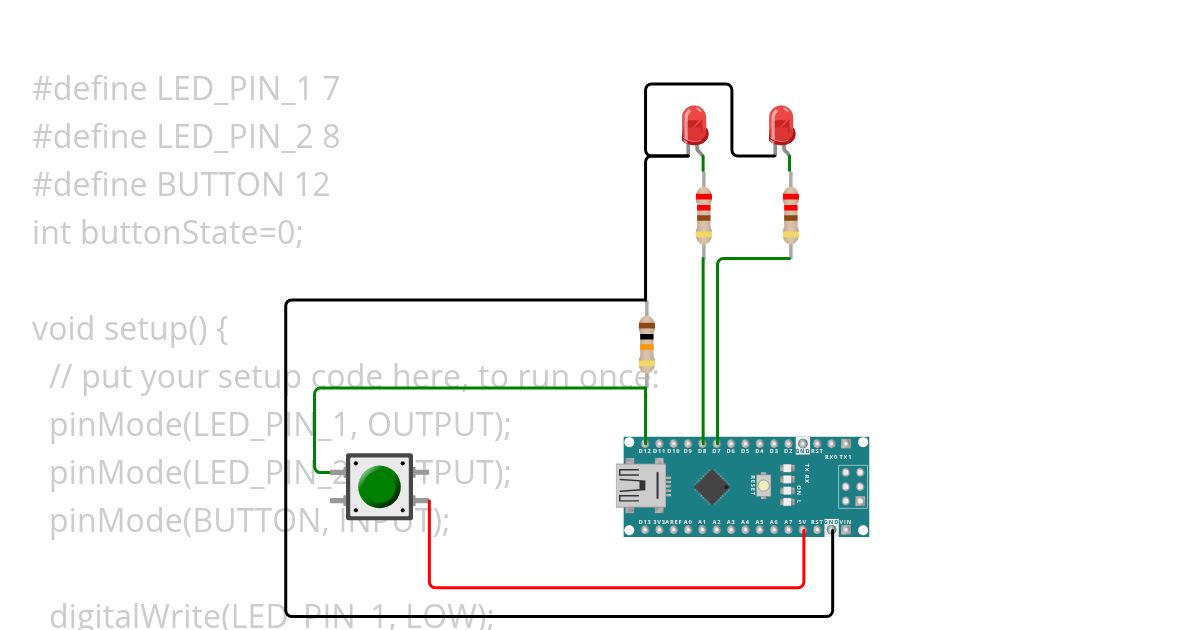 Toggle Blink LED simulation