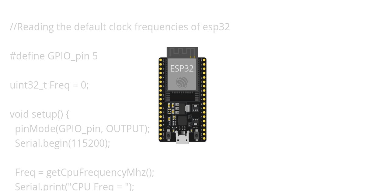 default clock frequencies of esp32 simulation