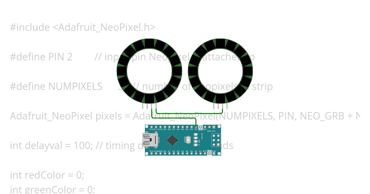 nano-NeoPixel simulation