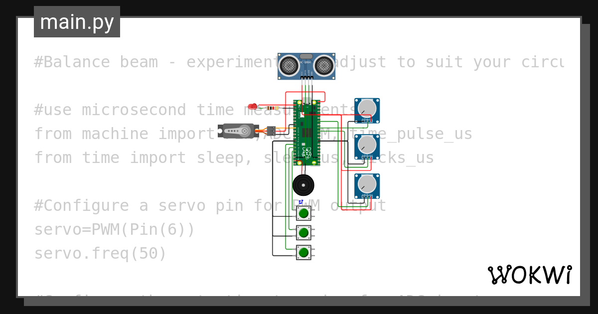 Balance beam - complete - Wokwi ESP32, STM32, Arduino Simulator