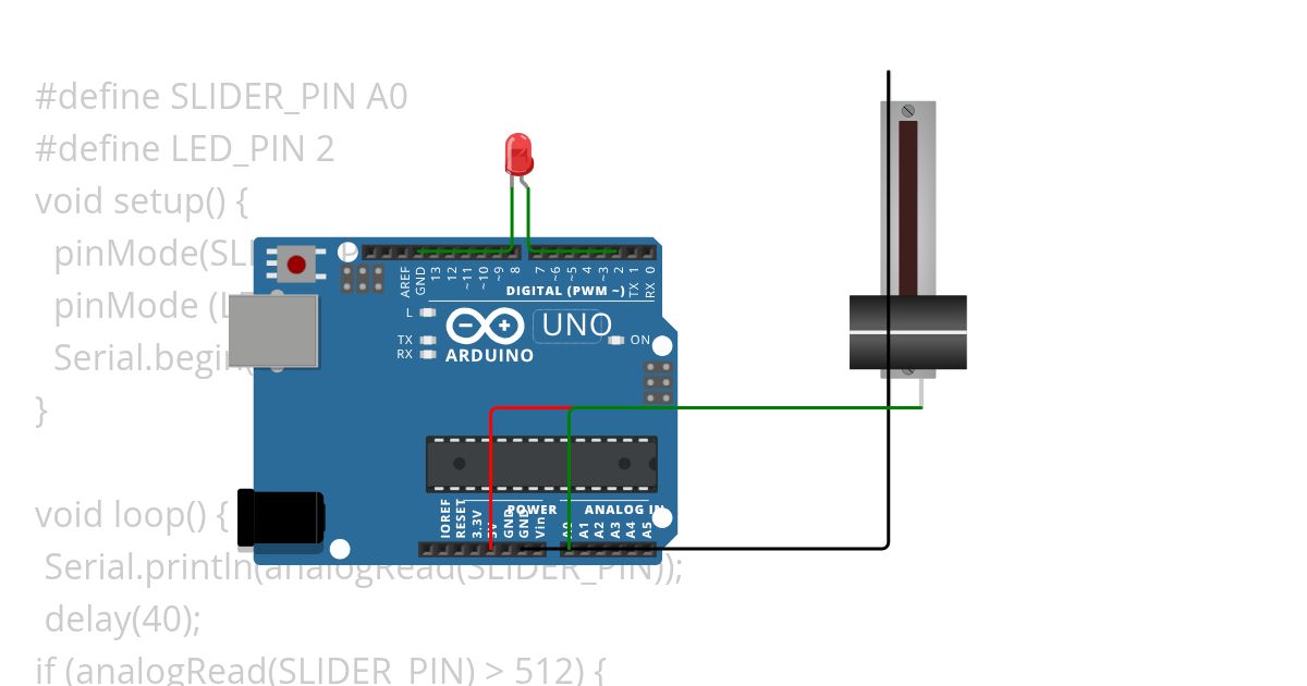 Slider LED simulation
