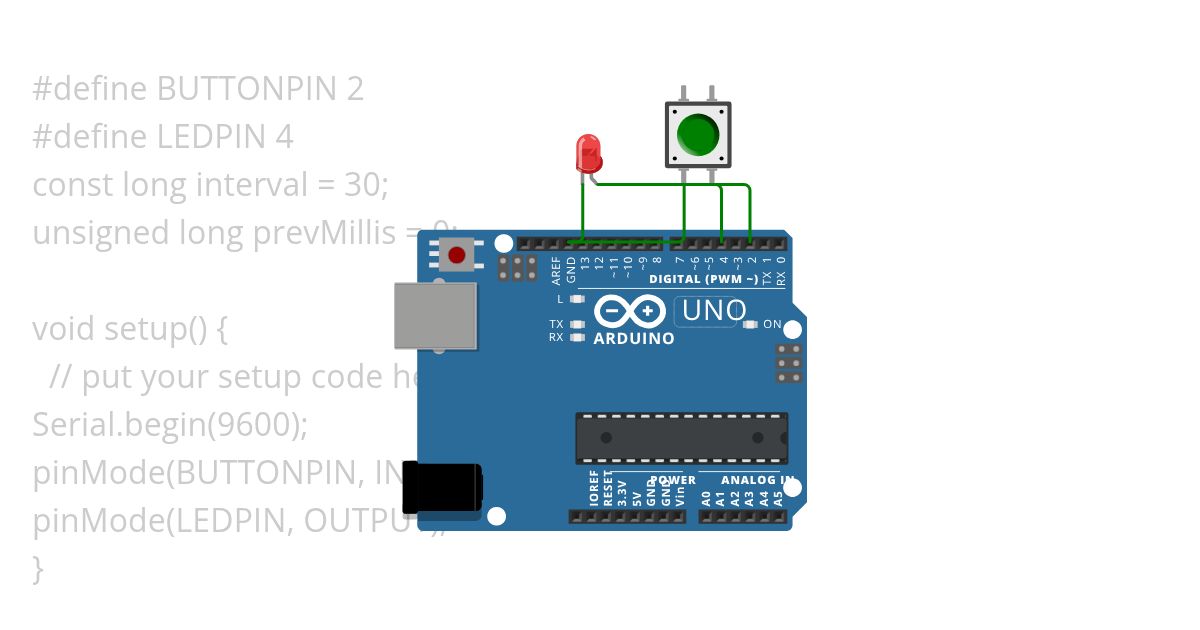 Buttonpress LED simulation