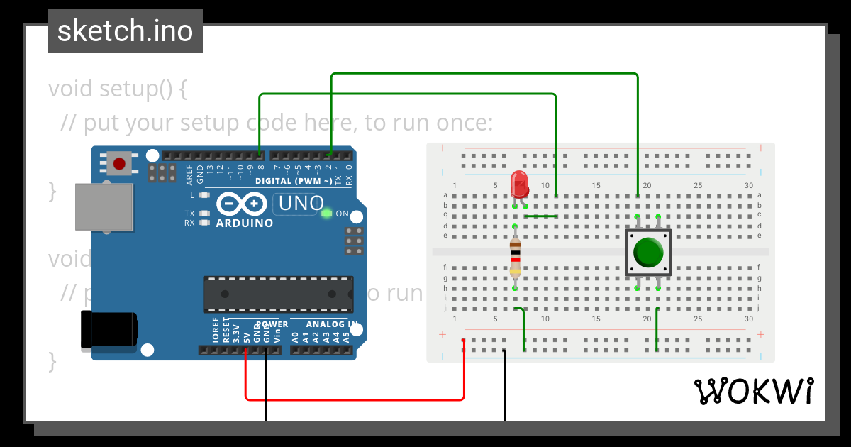 Led e Botão PullUp - Wokwi ESP32, STM32, Arduino Simulator