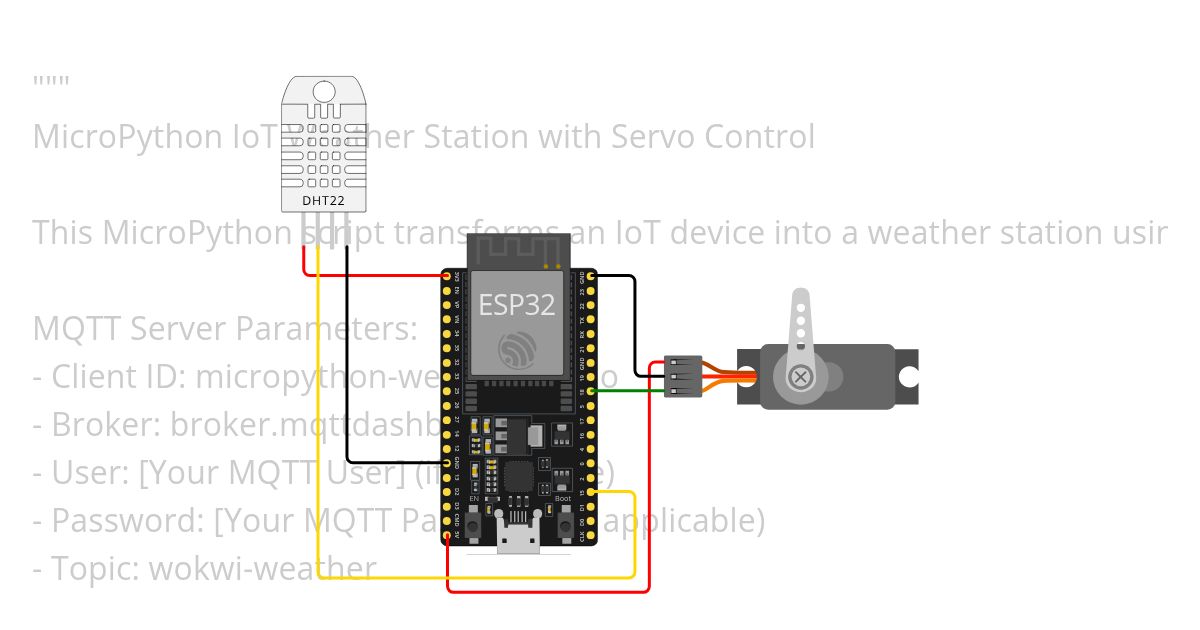 Esp32 dht22 + servo (Opcion 2) simulation