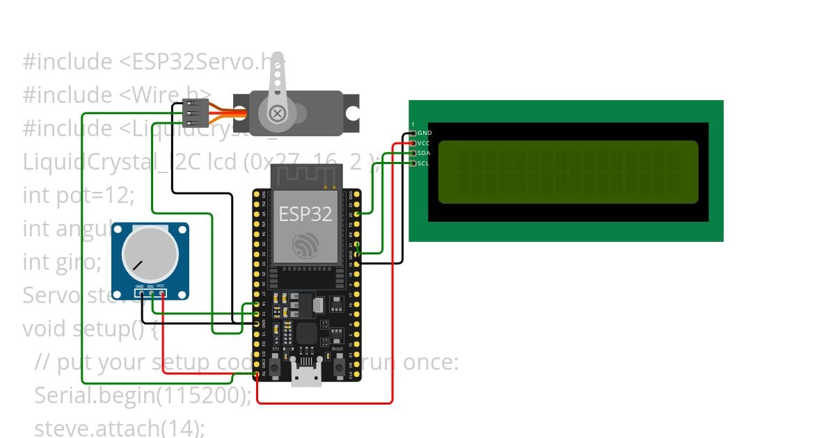 servo con I2C simulation