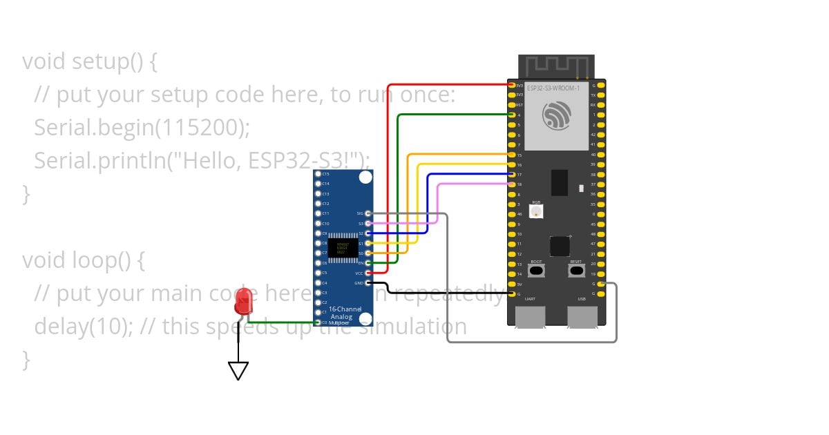 Test Multiplexer ESP32-S3 simulation