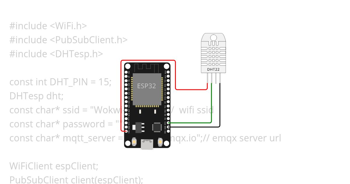 DHT+ESP32+MQTT  Arduino simulation