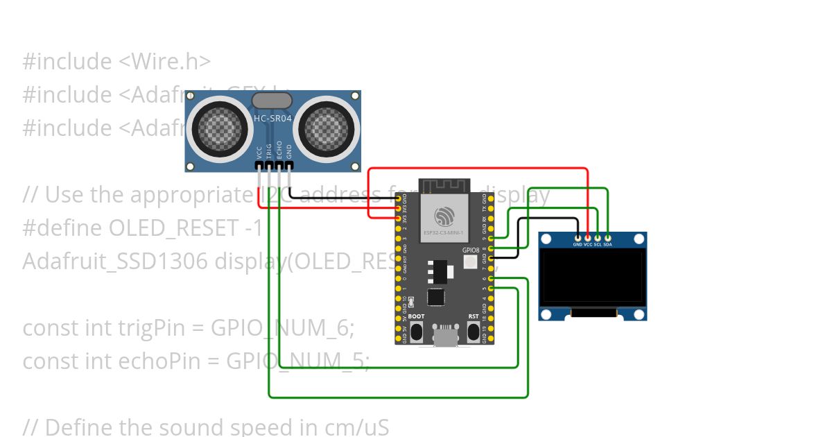 ULTRASONIC SENSOR+OLED DISPLAY simulation