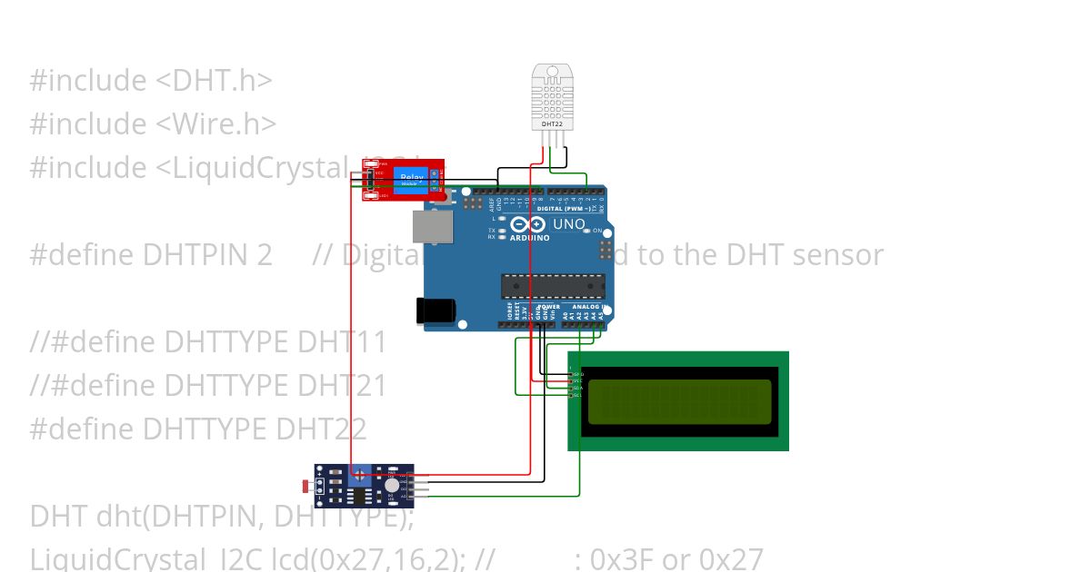 DHT LCD MONITOR simulation