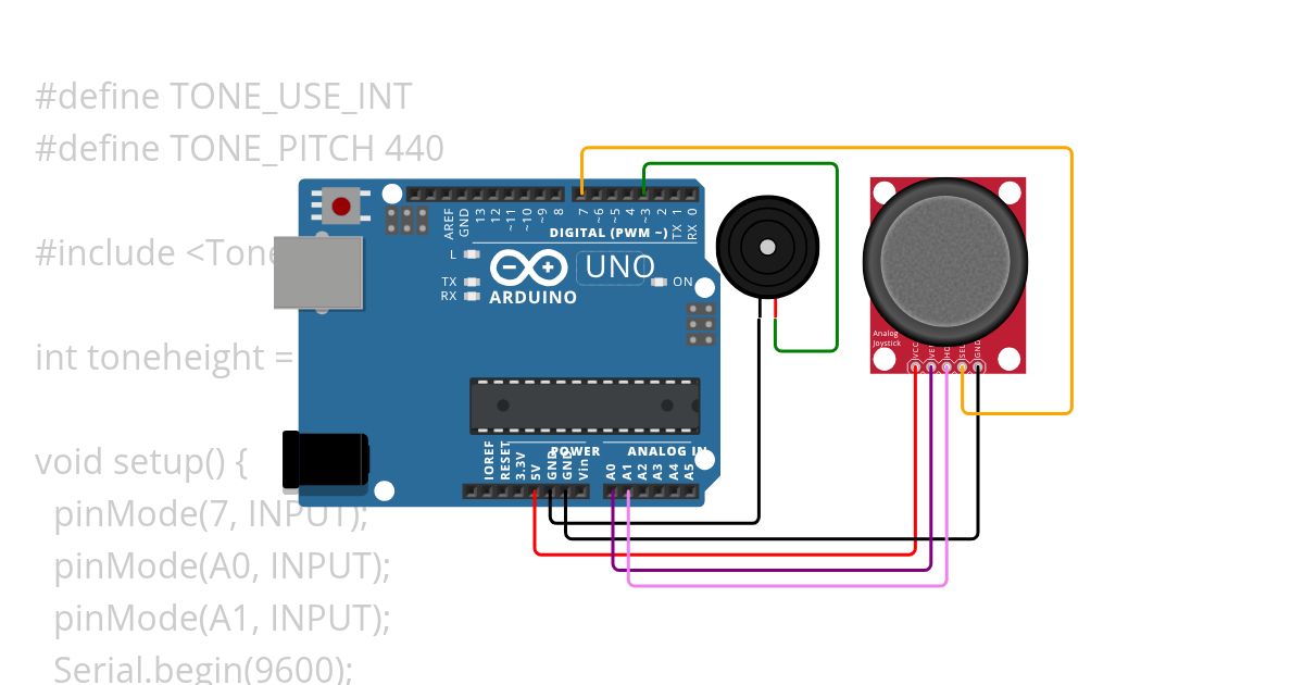 Buzzer-Joystick simulation