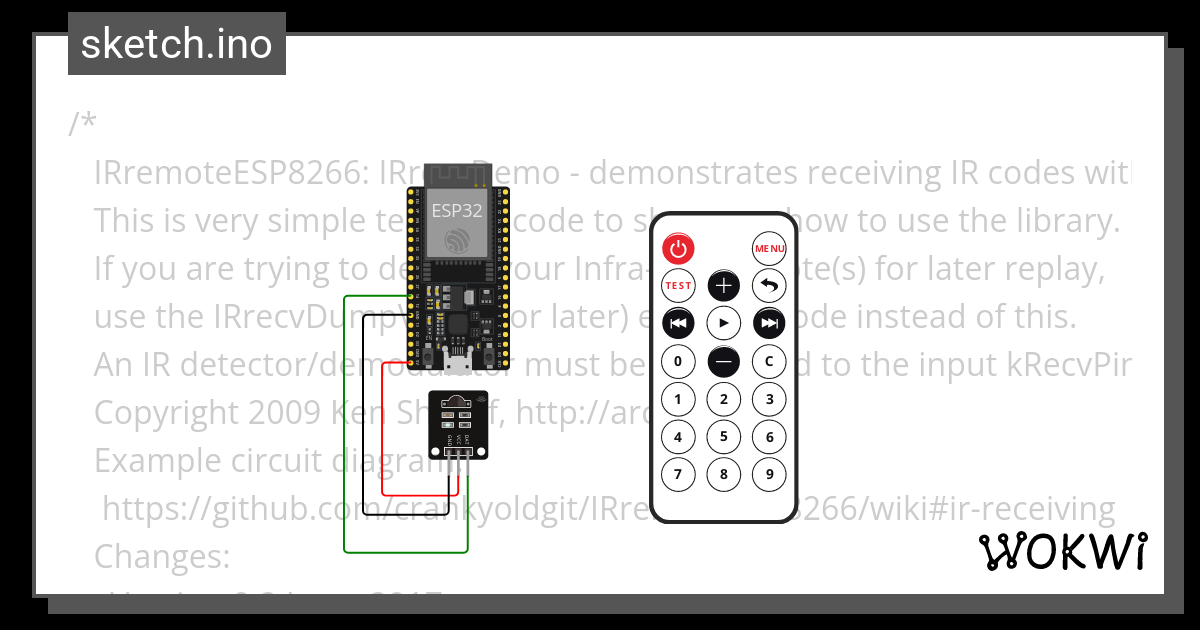 Rby Esp32 Irremote - Wokwi Esp32, Stm32, Arduino Simulator