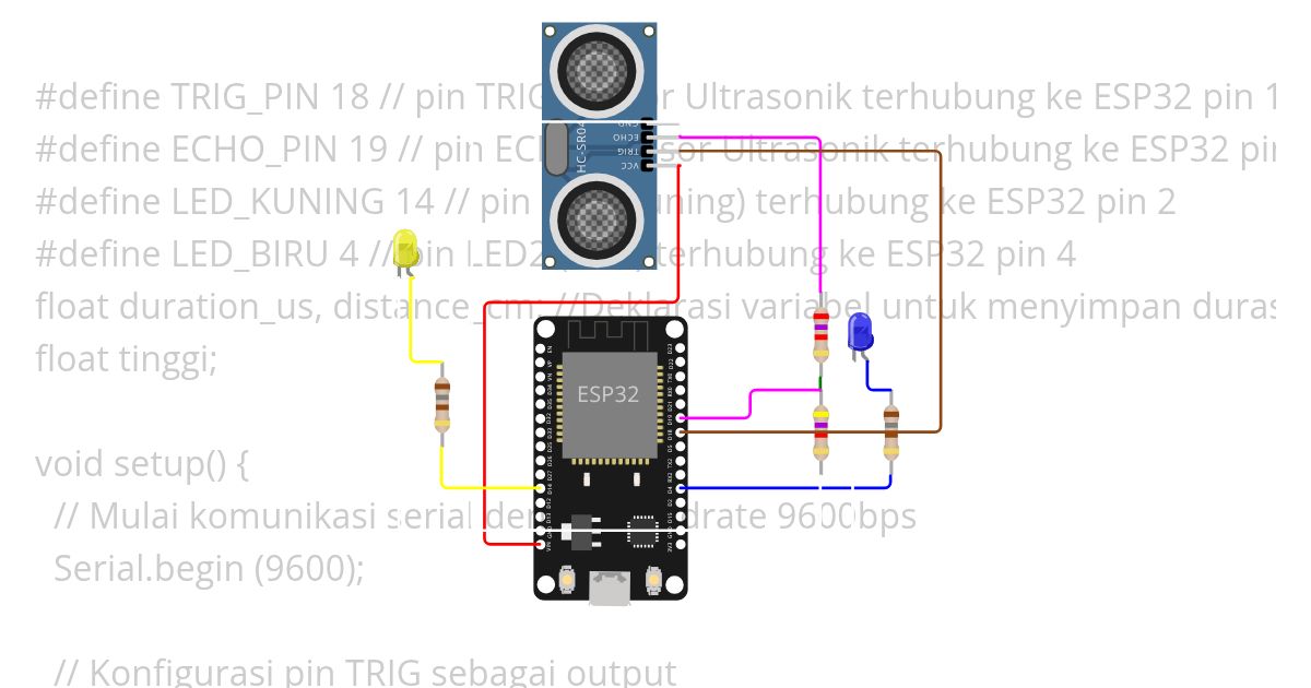 HC-SR04 ESP32 simulation