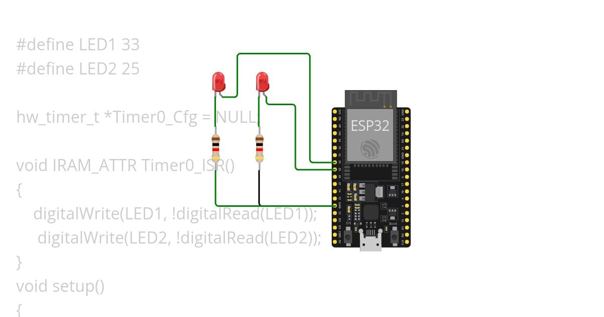 2 LED BLINKING simulation