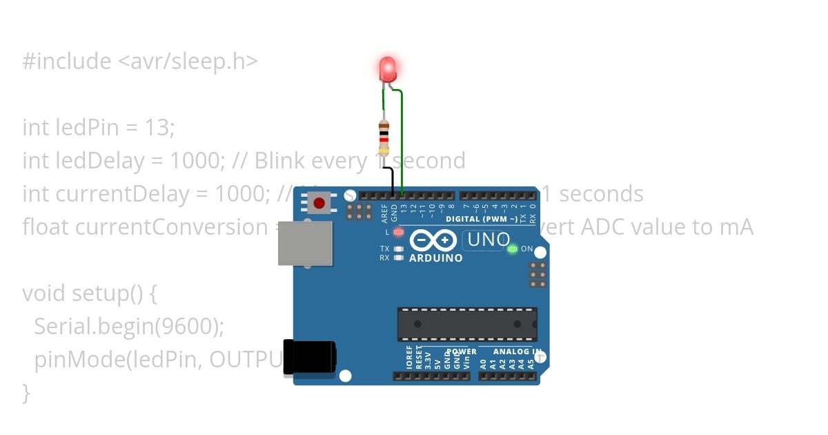 SLEEP TIME OF ARDIUNO UNO simulation