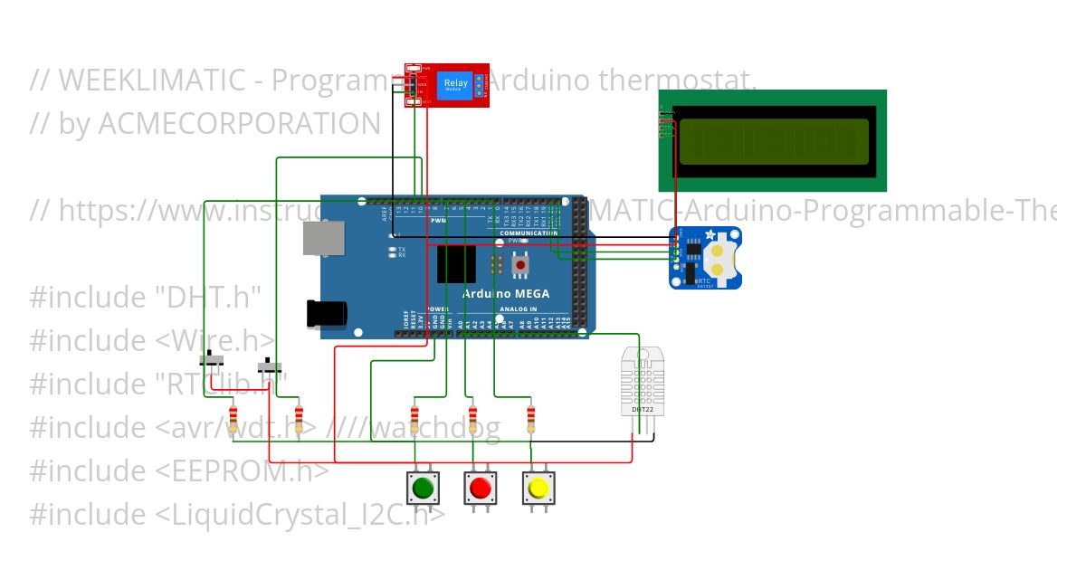 WEEKLIMATIC - Programmable Arduino thermostat simulation