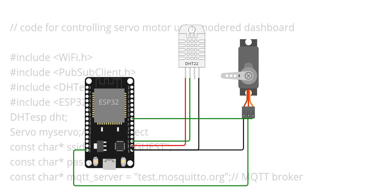 Examin IOT DHT22 SERVO simulation