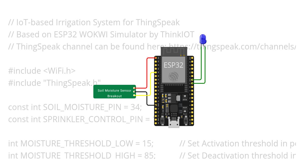 IoT-based Irrigation System for ThingSpeak simulation