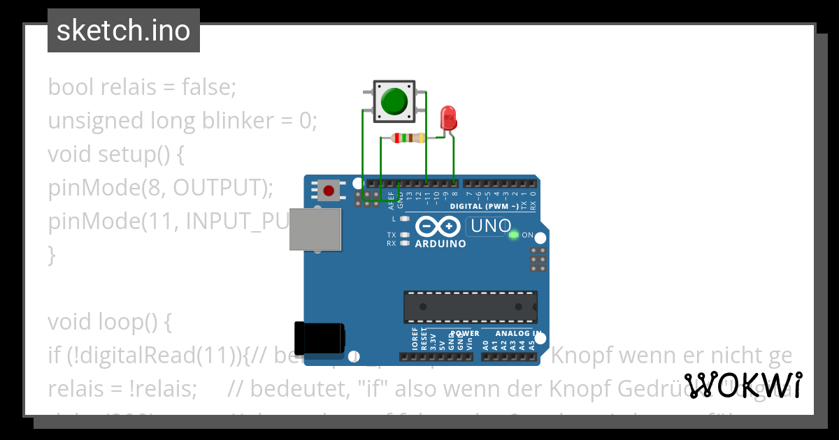 Relais Program Simple Wokwi ESP32 STM32 Arduino Simulator