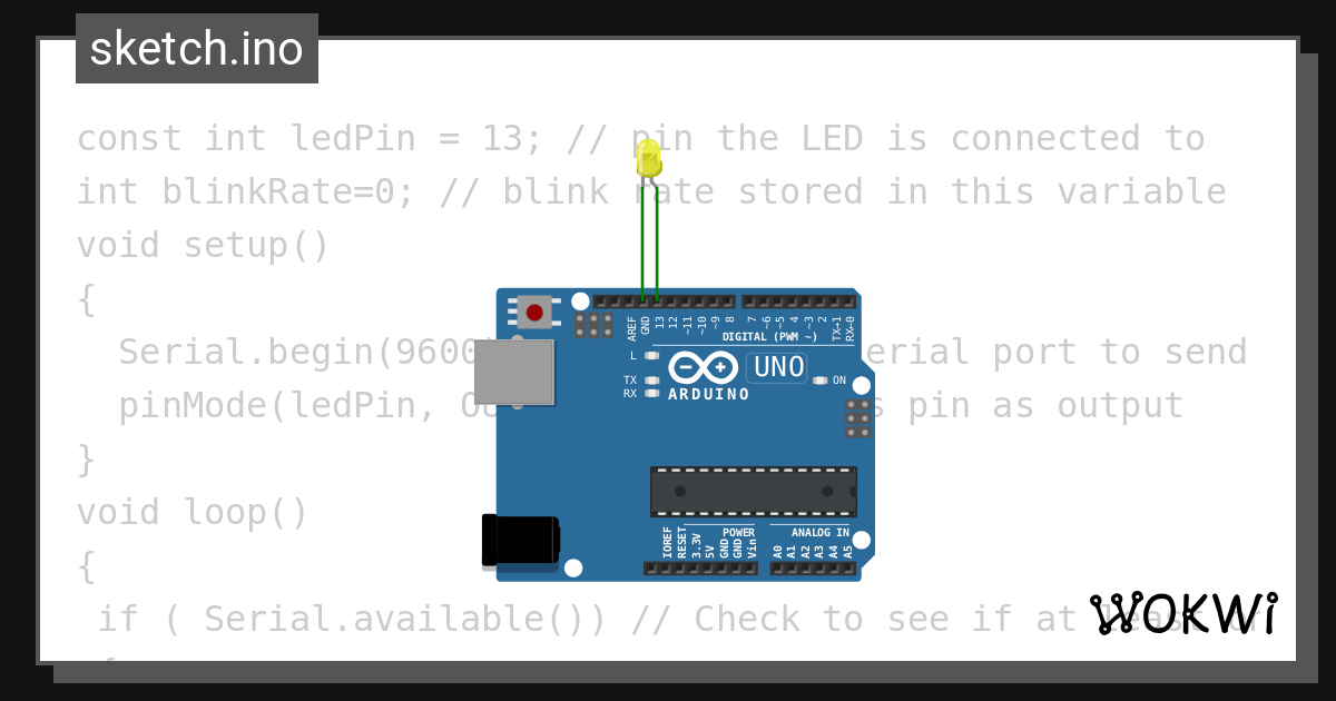 2b.Blink_rate_of_LED - Wokwi ESP32, STM32, Arduino Simulator