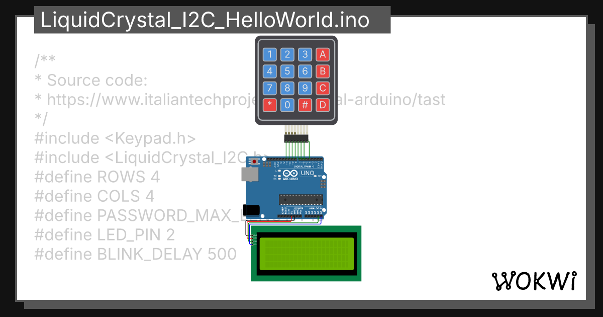 Tastierino i2c verifica pass copy wokwi esp32 stm32 arduino simulator