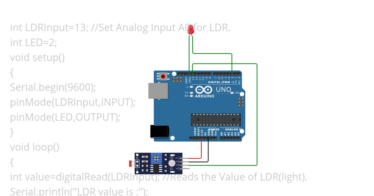 4b.LDR_detecting_light_using_digitalpin simulation